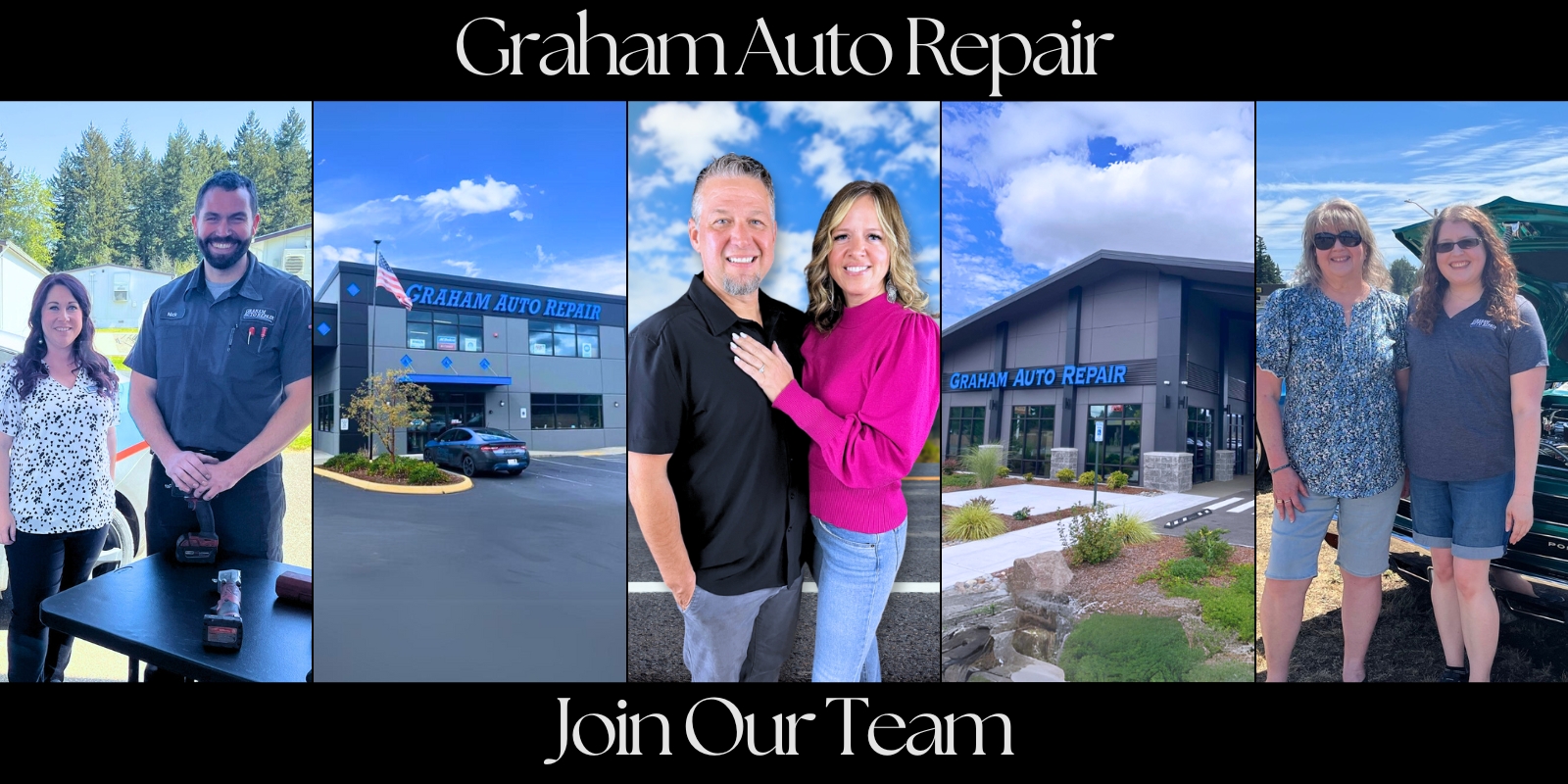 Graham Auto Repair serving locations in Graham, WA and Yelm, WA, inviting skilled automotive professionals to join our team.